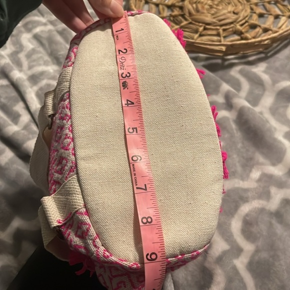 NEW Pink embroidered mini backpack bag with yarn fringe accent NWT - Picture 8 of 10